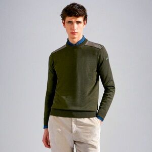 PAUL & SHARK Virgin wool pullover knitted sweater army green